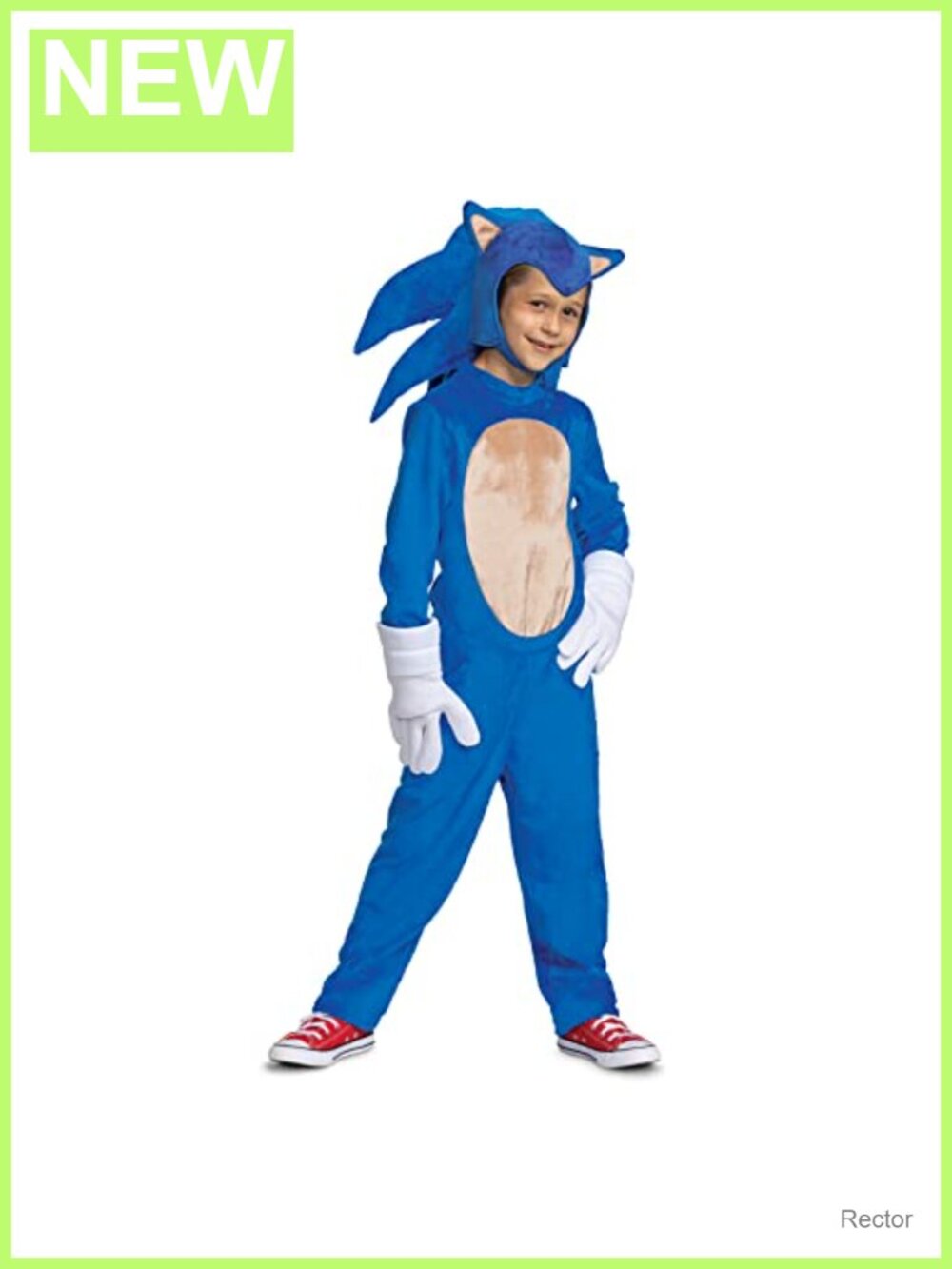 Sonic the Hedgehog Deluxe Costume Jumpsuit Headpiece Gloves